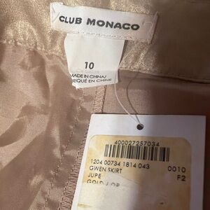 Club Monaco skirt Gwen skirt gold size 10